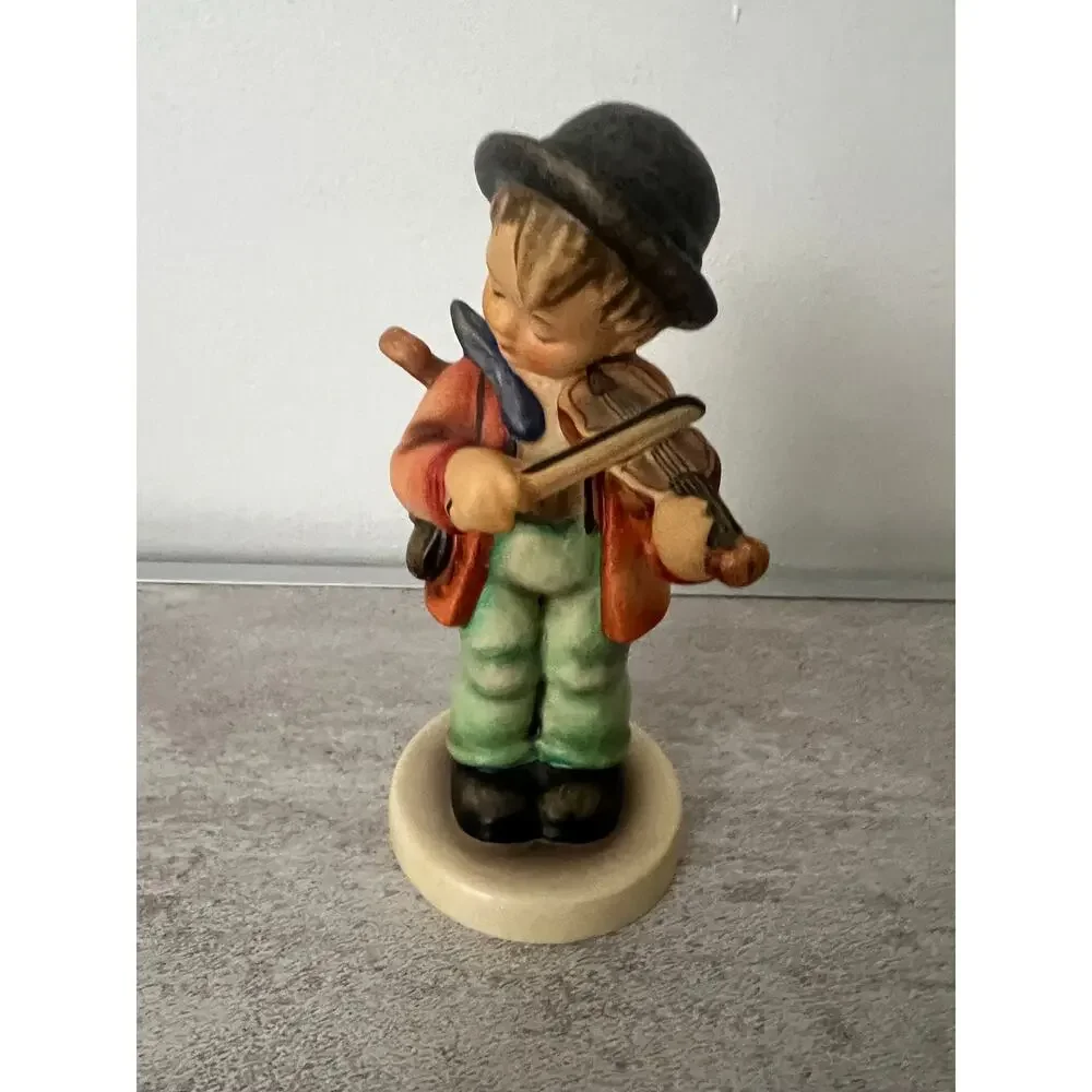 Vintage Hummel Puppy Love Goebel Full Bee Figurine Boy Playing Violin w Dog 6